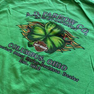 Vintage Y2K Harley Davidson 2011 St Patrick Day Columbus Ohio Green Shirt XL Tee